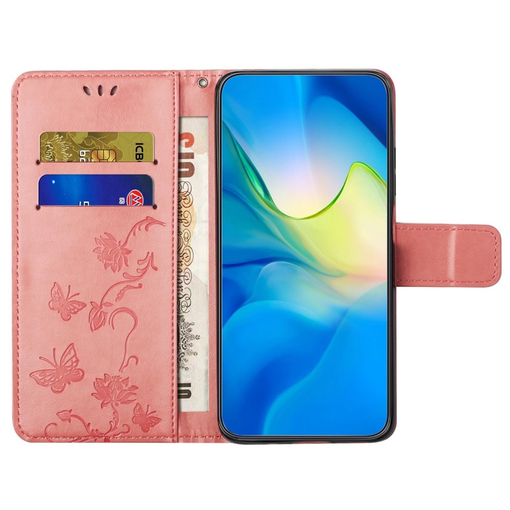 OnePlus 10T Mobilfodral med fjärilar, Rosa