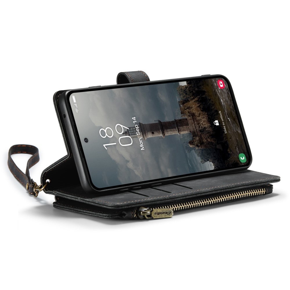 Samsung Galaxy A55 Plåboksfodral med blixtlås, Svart