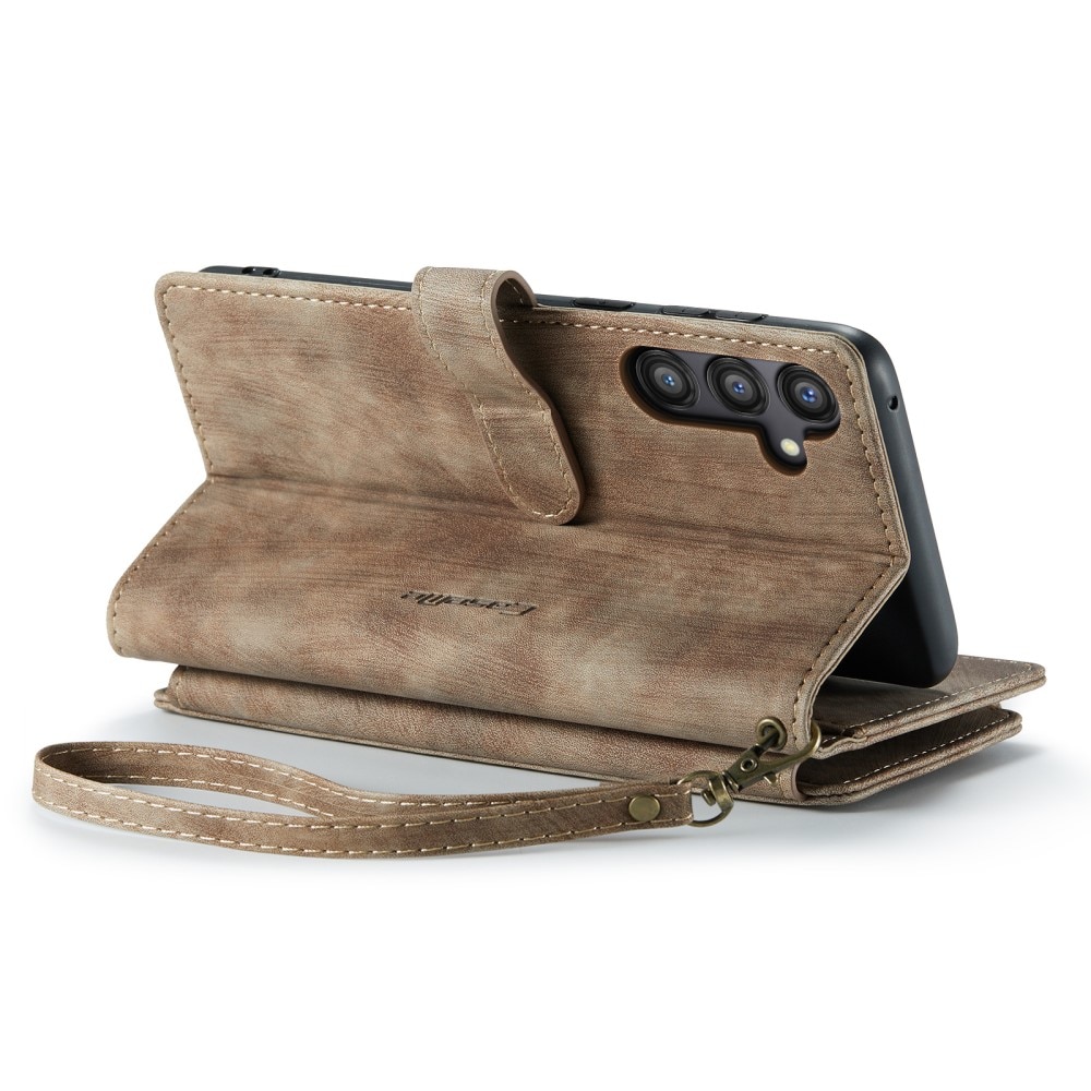 Samsung Galaxy A55 Plåboksfodral med blixtlås, Brun