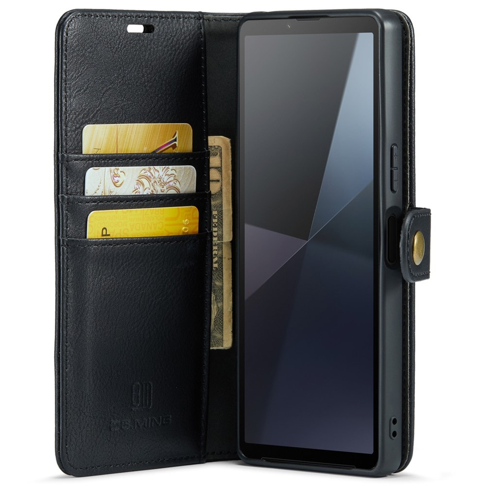 Sony Xperia 10 VI Plånboksfodral med avtagbart skal, Black