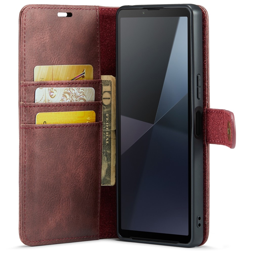 Sony Xperia 10 VI Plånboksfodral med avtagbart skal, Red