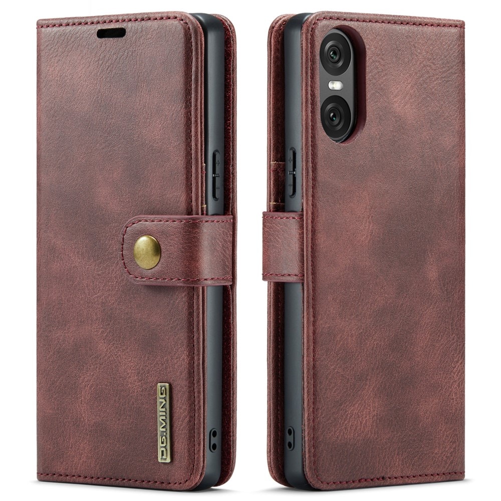 Sony Xperia 10 VI Plånboksfodral med avtagbart skal, Red