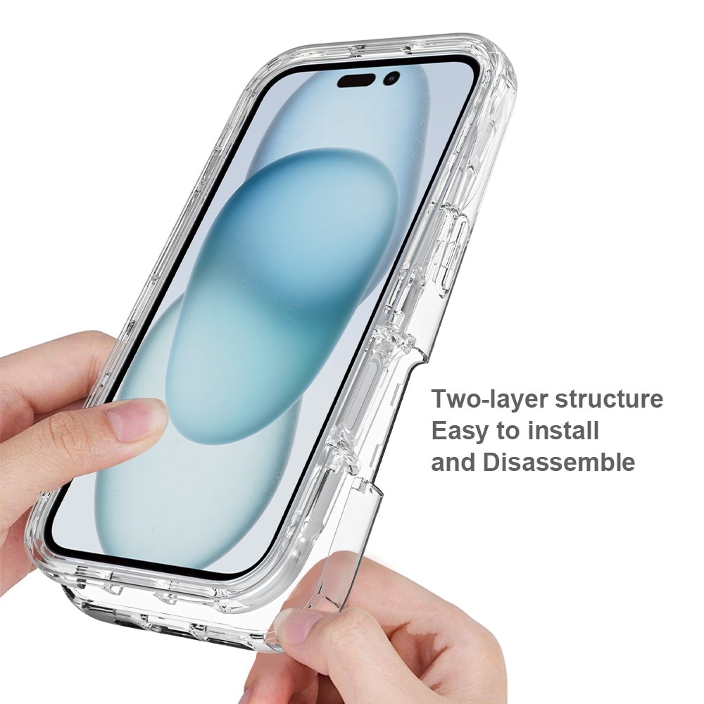 iPhone 16 Plus Stöttåligt mobilskal med skyddsram Genomskinlig