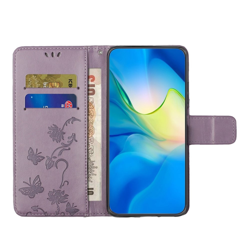 Samsung Galaxy A04 Mobilfodral med fjärilar, Lila