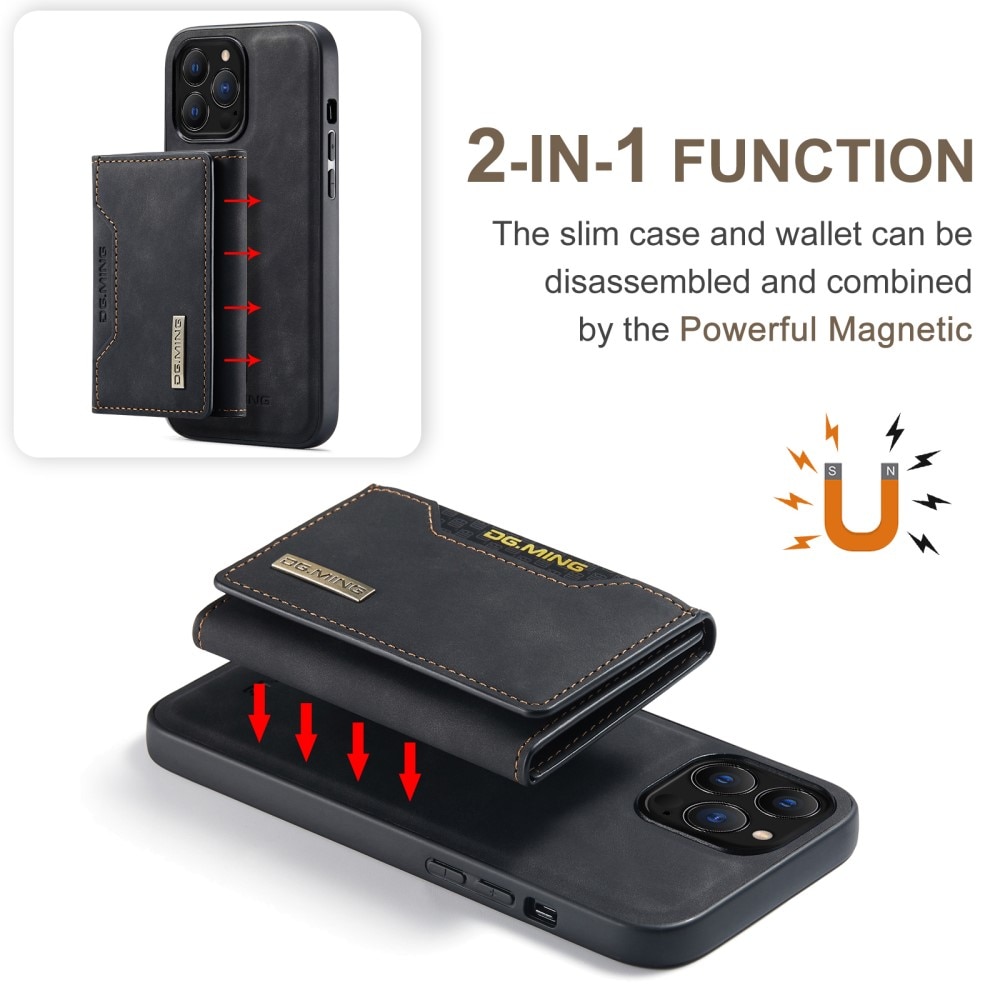 iPhone 16 Pro Max Skal med avtagbar plånbok, Svart
