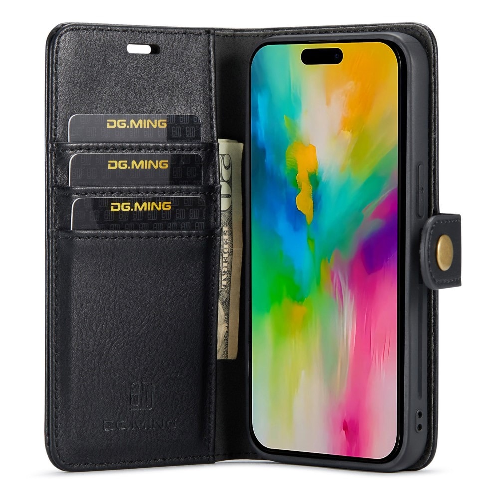 iPhone 16 Pro Plånboksfodral med avtagbart skal, Black