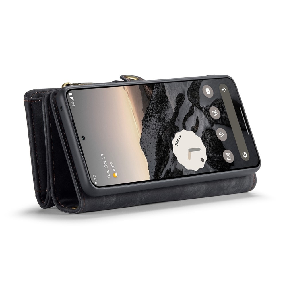 Google Pixel 9 Pro XL Rymligt plånboksfodral med många kortfack, Grå