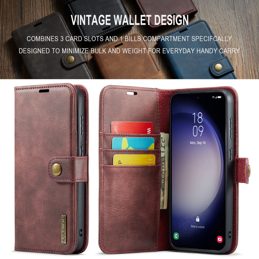 Samsung Galaxy S24 FE Plånboksfodral med avtagbart skal, Red