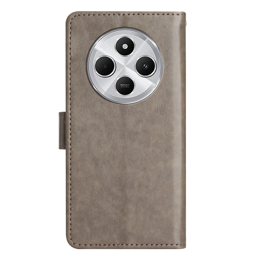Xiaomi Redmi 14C Mobilfodral med fjärilar, Grå