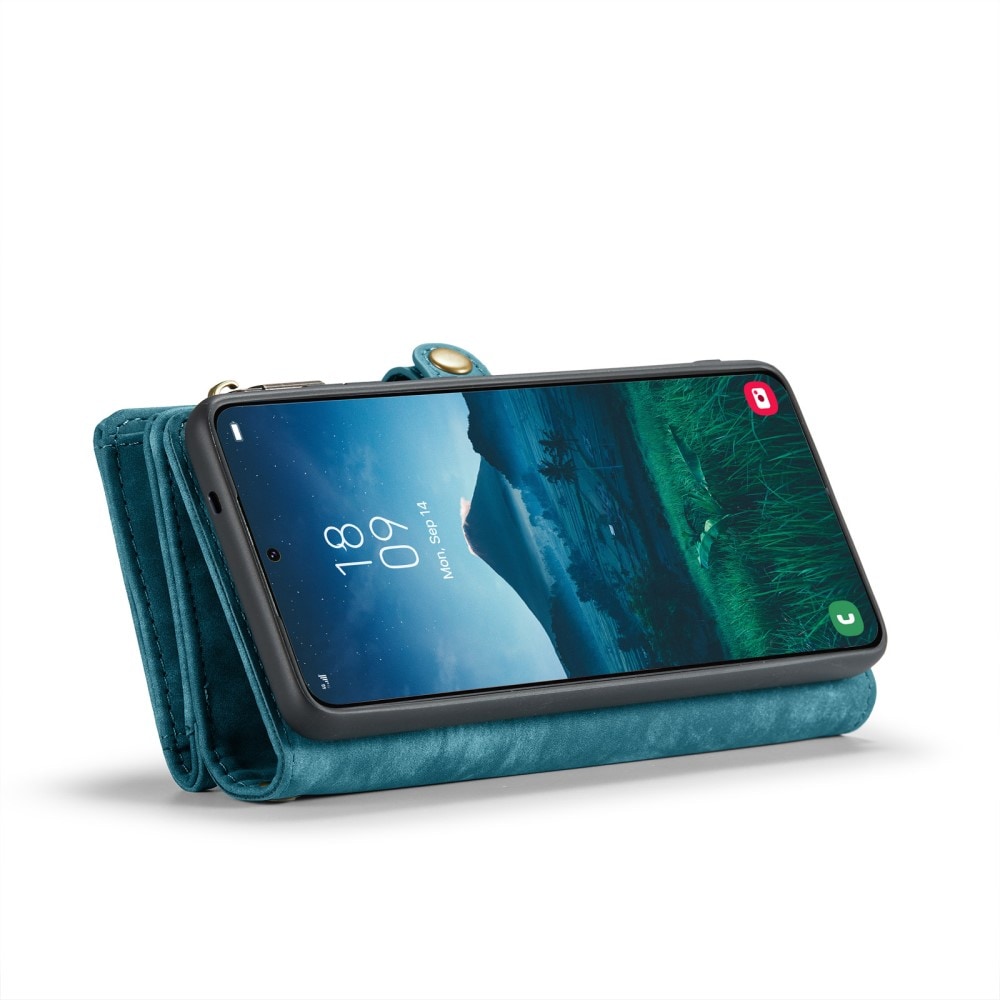 Samsung Galaxy S24 FE Rymligt plånboksfodral med många kortfack, Blå