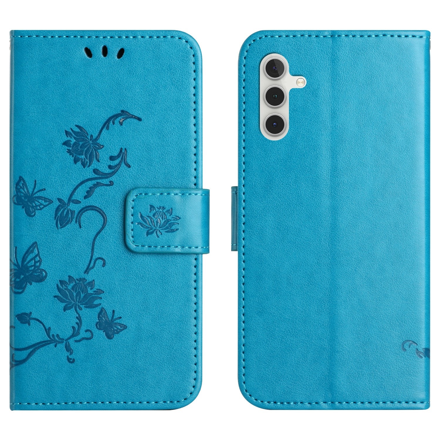 Samsung Galaxy A17 Mobilfodral med fjärilar, Blå