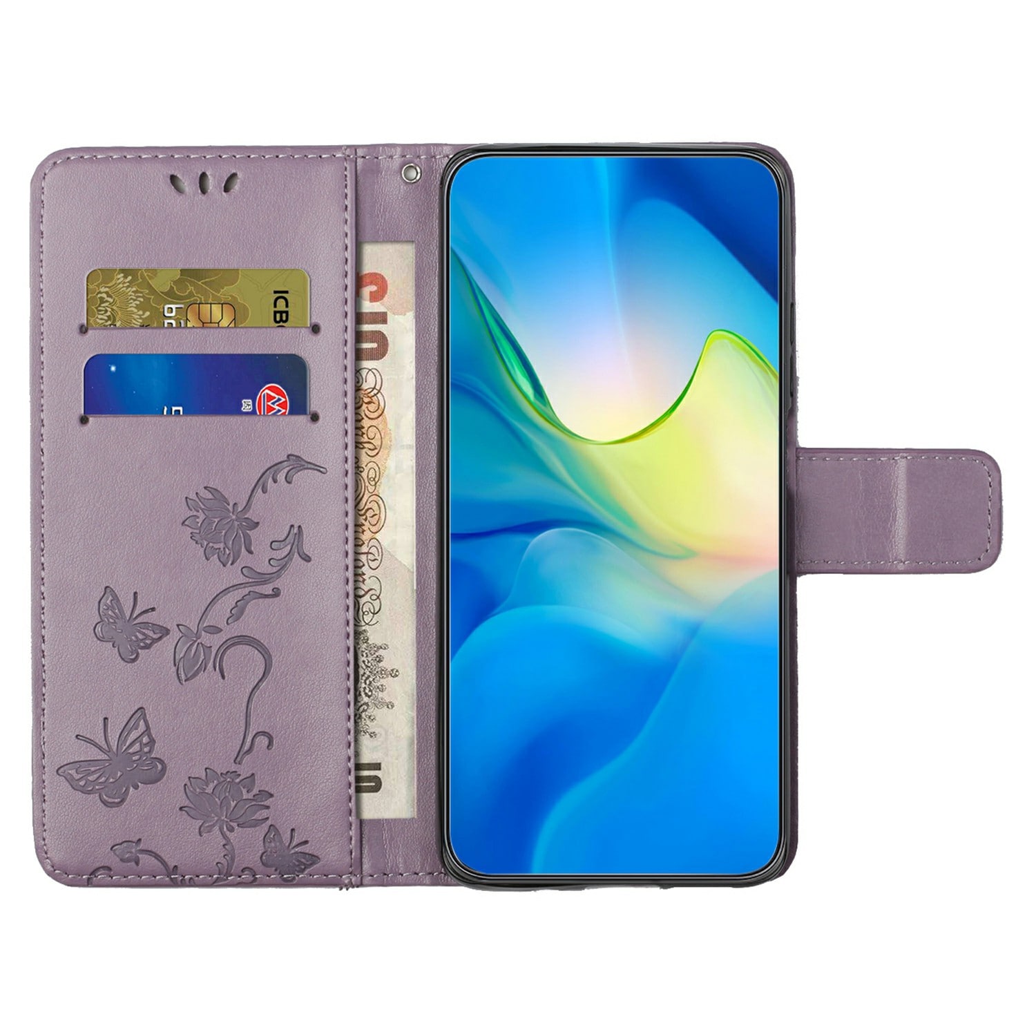 Samsung Galaxy A17 Mobilfodral med fjärilar, Lila
