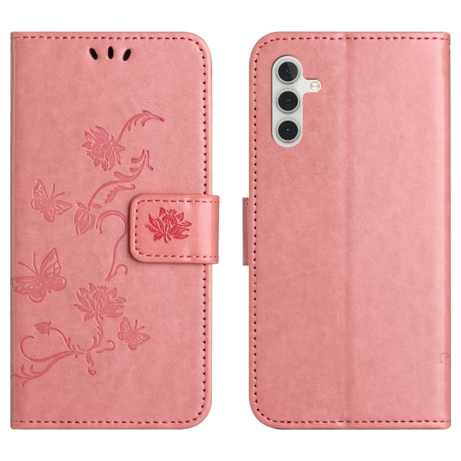 Samsung Galaxy A17 Mobilfodral med fjärilar, Rosa