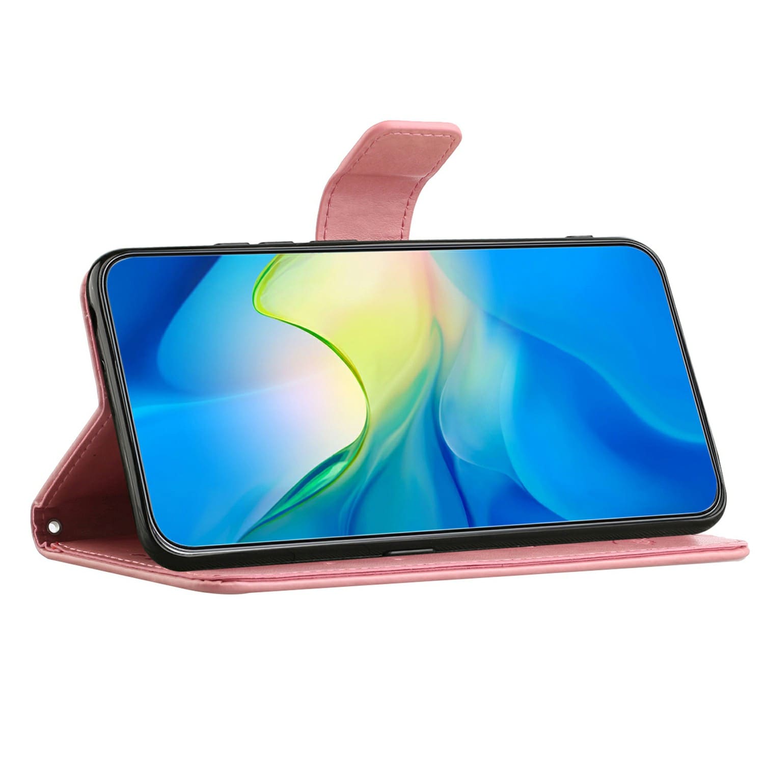 Samsung Galaxy A17 Mobilfodral med fjärilar, Rosa