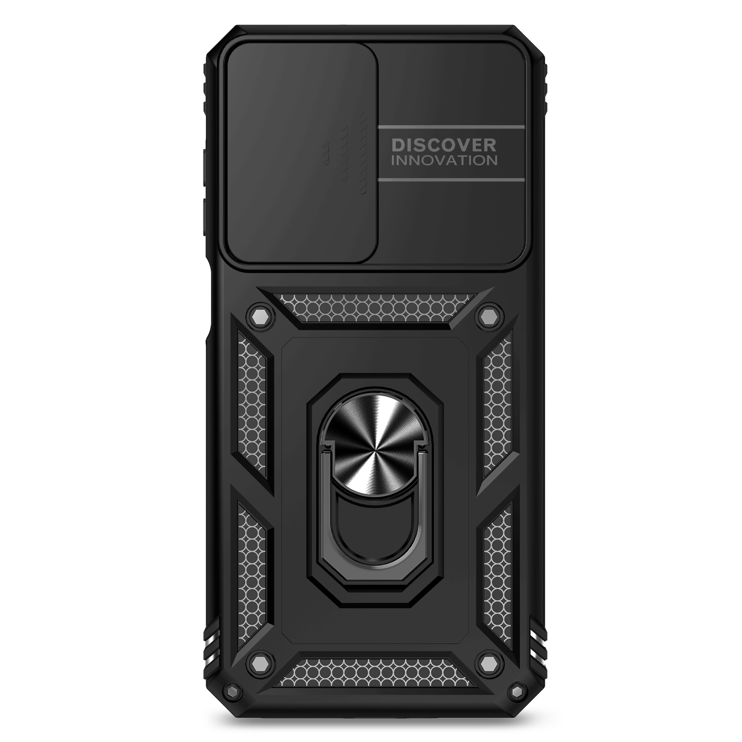 Samsung Galaxy A17 Skal med kameraskydd & fingerring, Svart