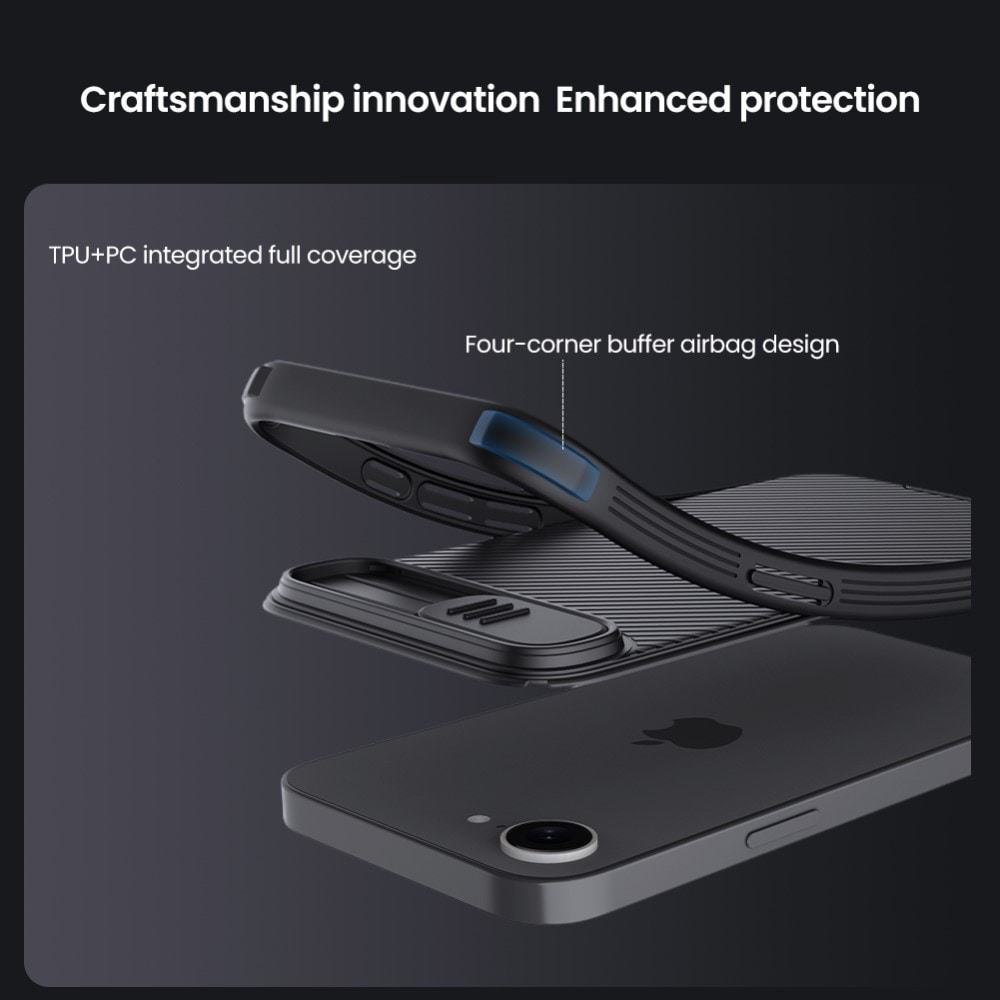 iPhone 16e MagSafe-skal med kameraskydd - CamShield, Svart