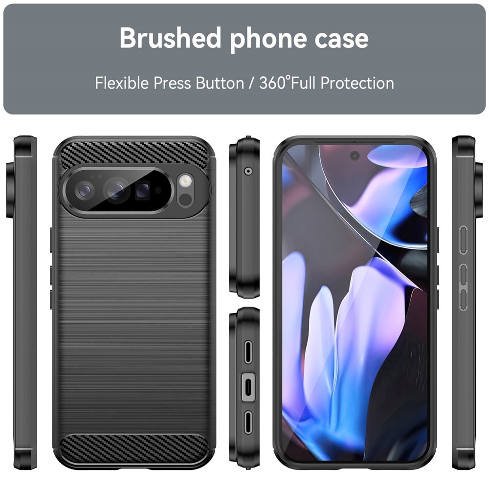 Google Pixel 10 Pro XL TPU-skal Brushed, Svart