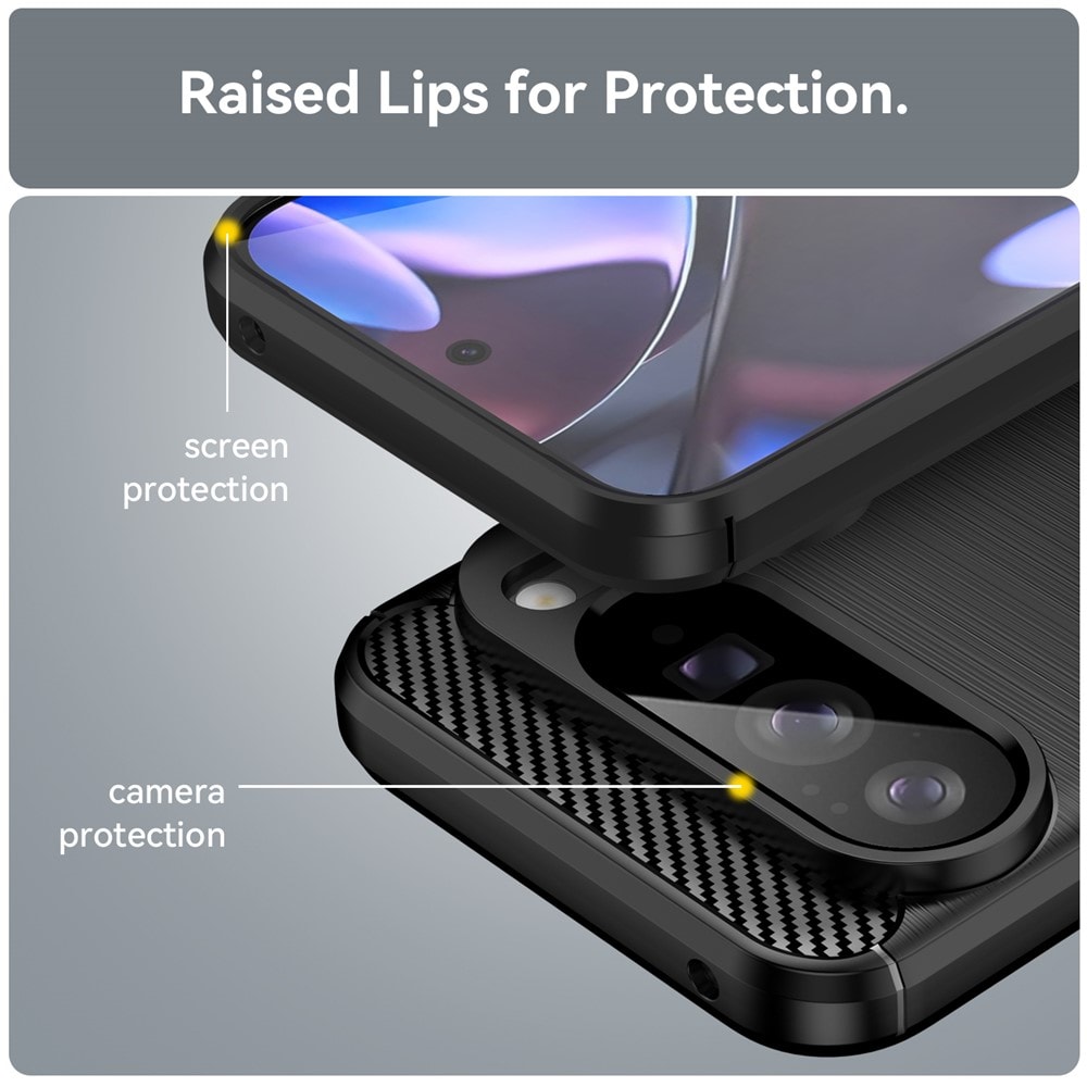 Google Pixel 10 Pro XL TPU-skal Brushed, Svart