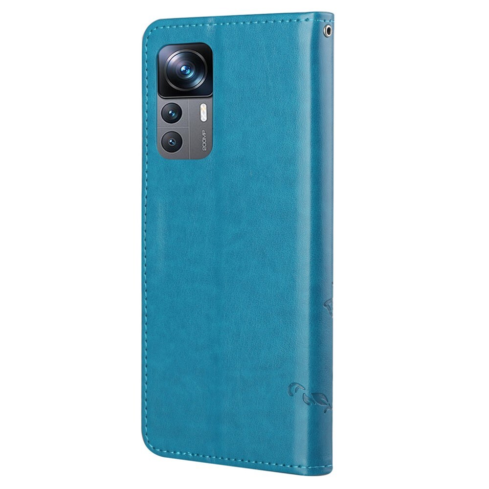 Xiaomi 12T/12T Pro Mobilfodral med fjärilar, Blå