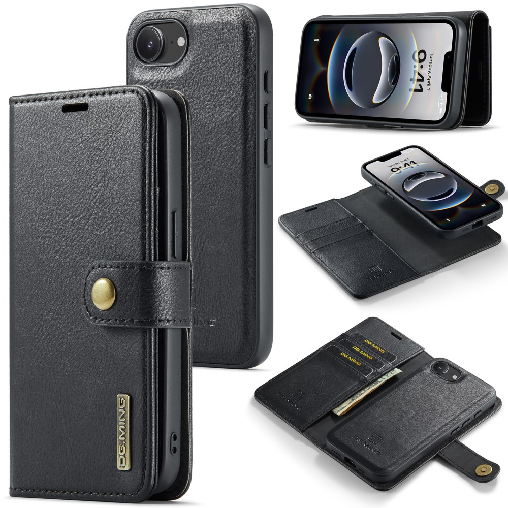 iPhone 16e Plånboksfodral med avtagbart skal, Black