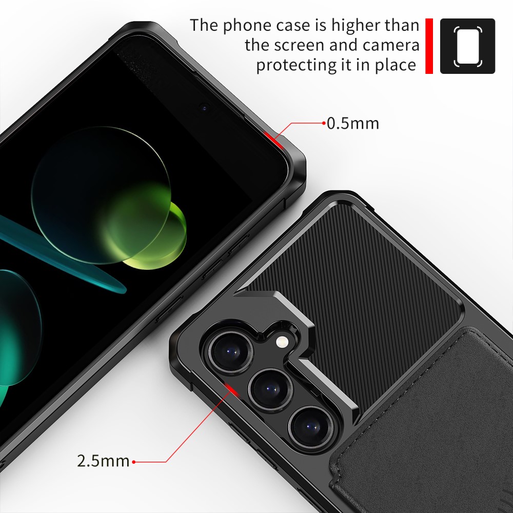 Samsung Galaxy A56 Stöttåligt Mobilskal med Plånbok, Svart