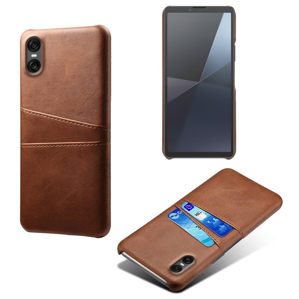 Sony Xperia 10 VII Snyggt skal med 2 kortfack, Brun