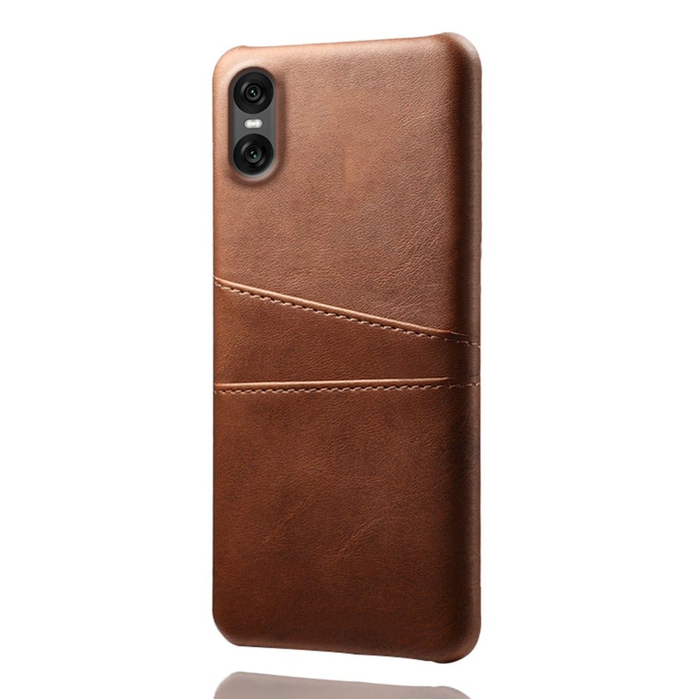 Sony Xperia 10 VII Snyggt skal med 2 kortfack, Brun