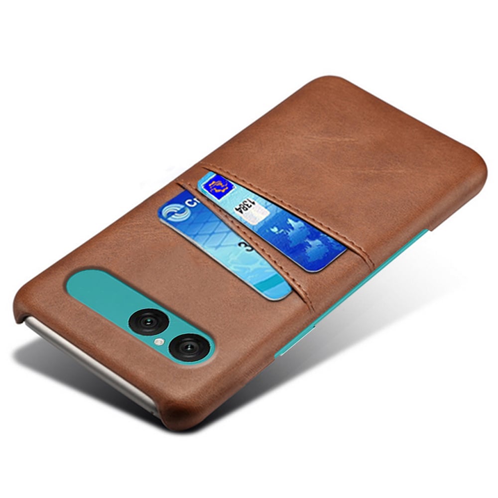 Sony Xperia 10 VII Snyggt skal med 2 kortfack, Brun