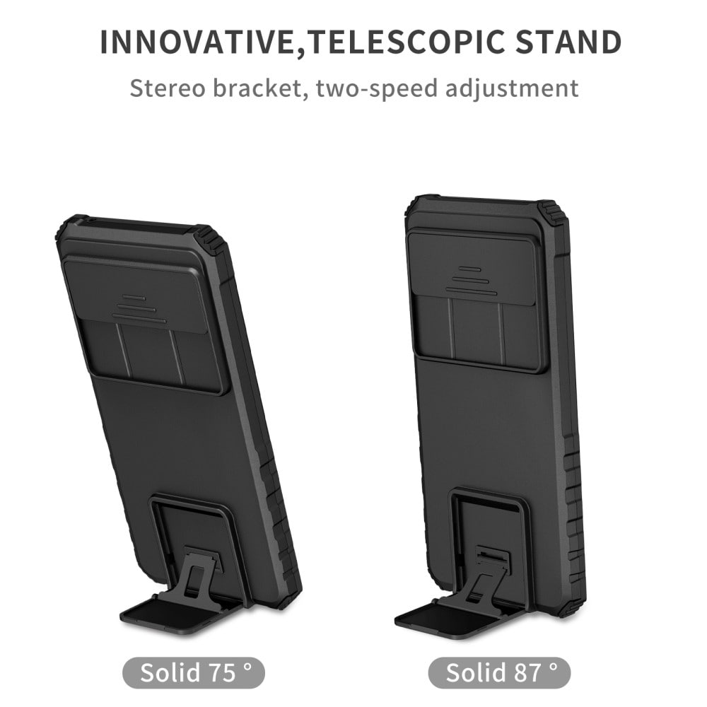 Google Pixel 9 Pro XL Skal med Kickstand & Kameraskydd, Svart