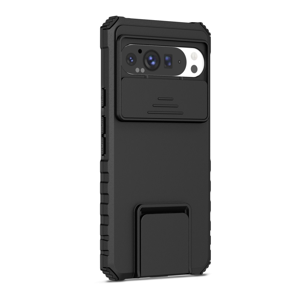 Google Pixel 9 Pro XL Skal med Kickstand & Kameraskydd, Svart