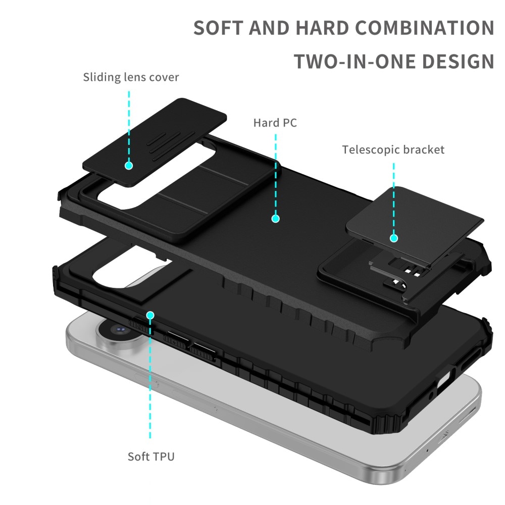 Google Pixel 9 Pro XL Skal med Kickstand & Kameraskydd, Svart