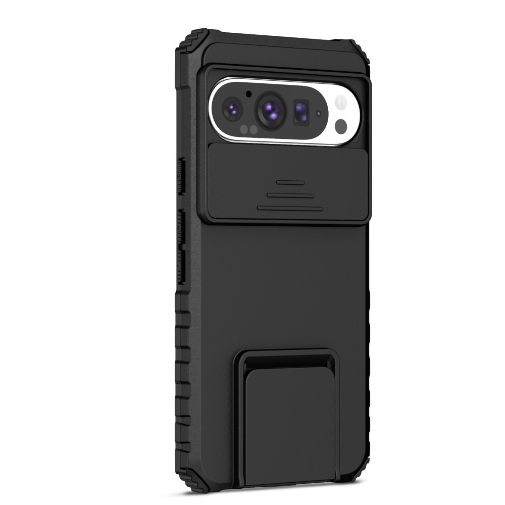Google Pixel 9 Pro Skal med Kickstand & Kameraskydd, Svart