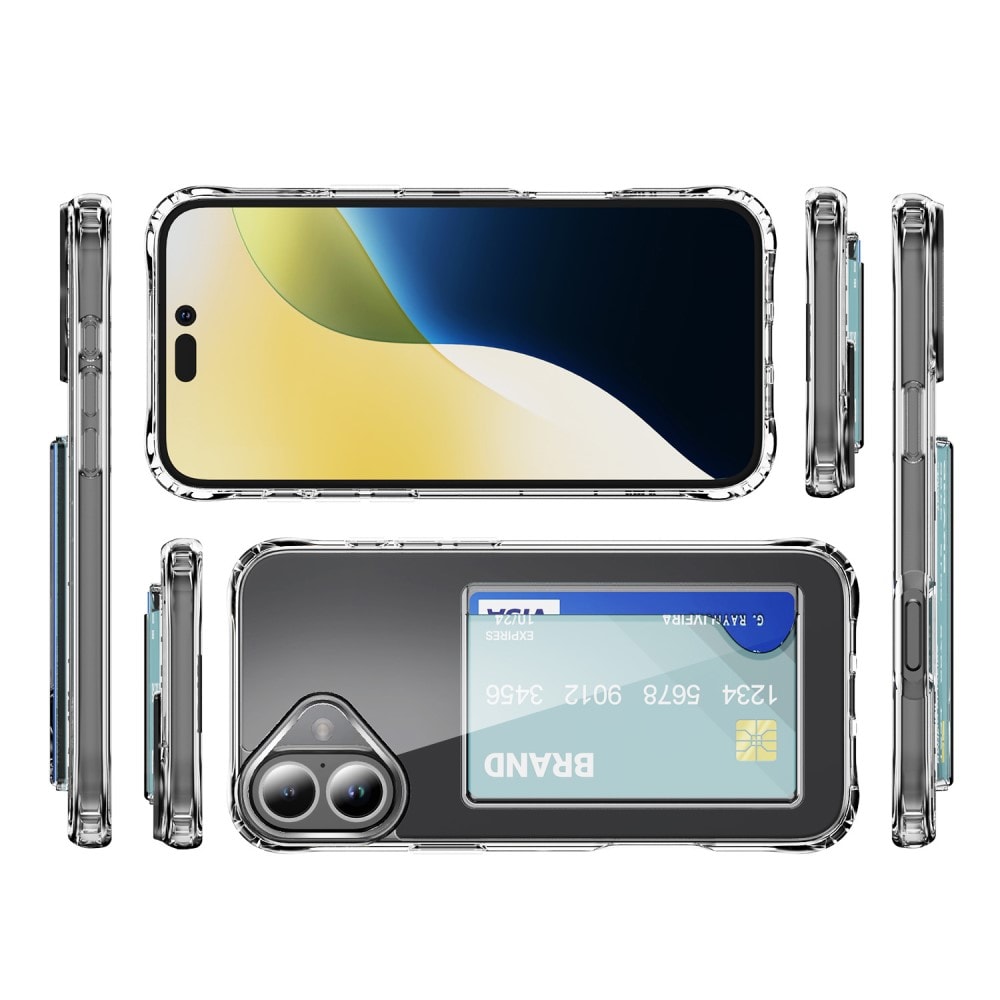 iPhone 17 Hybridskal med inbyggt kortfack, Genomskinlig