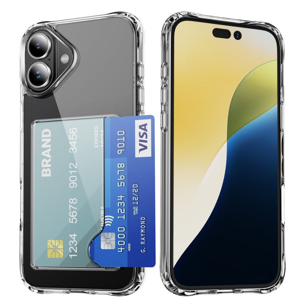 iPhone 17 Hybridskal med inbyggt kortfack, Genomskinlig