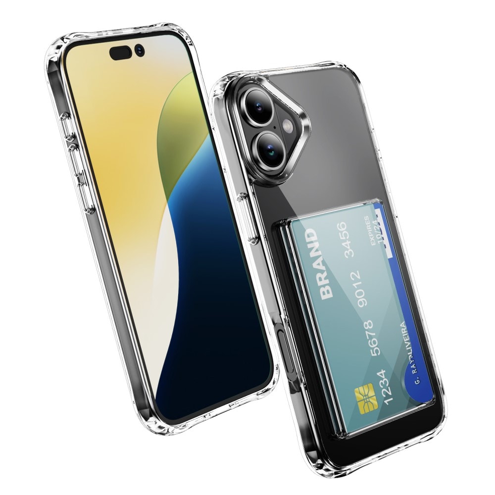 iPhone 17 Hybridskal med inbyggt kortfack, Genomskinlig