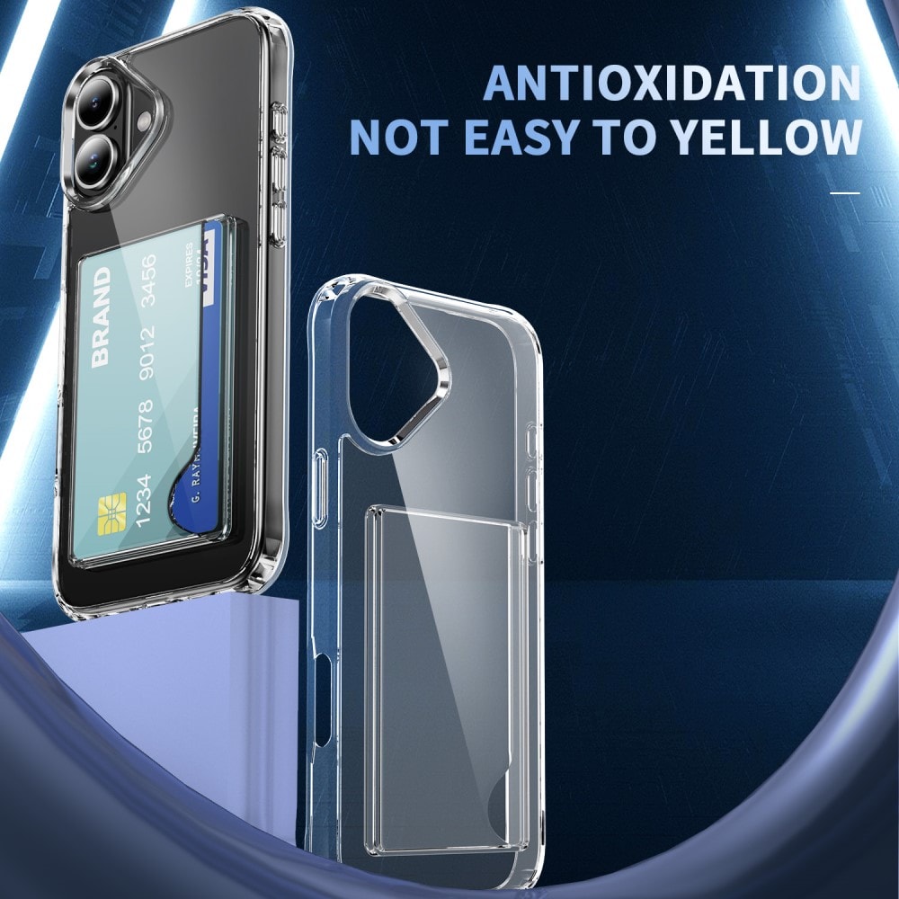 iPhone 17 Hybridskal med inbyggt kortfack, Genomskinlig