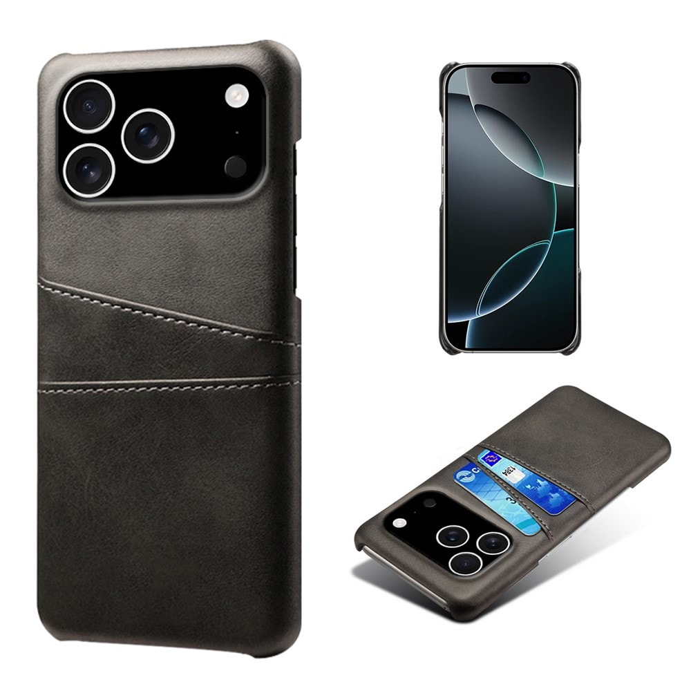 iPhone 17 Pro Snyggt skal med 2 kortfack, Svart