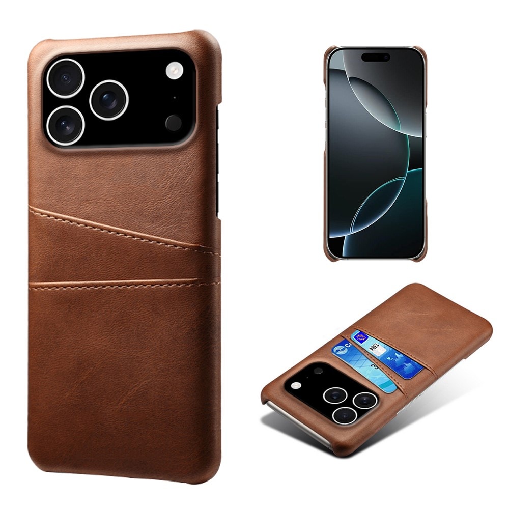 iPhone 17 Pro Snyggt skal med 2 kortfack, Brun