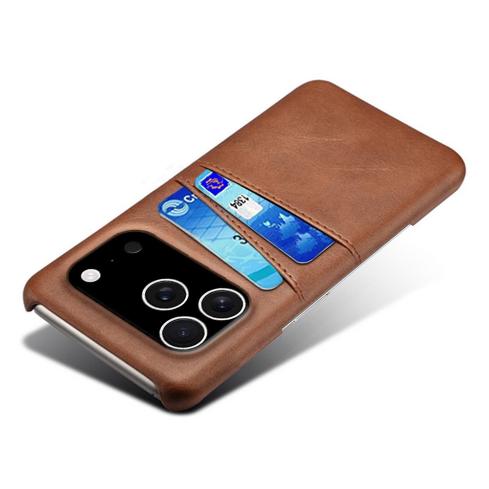 iPhone 17 Pro Snyggt skal med 2 kortfack, Brun