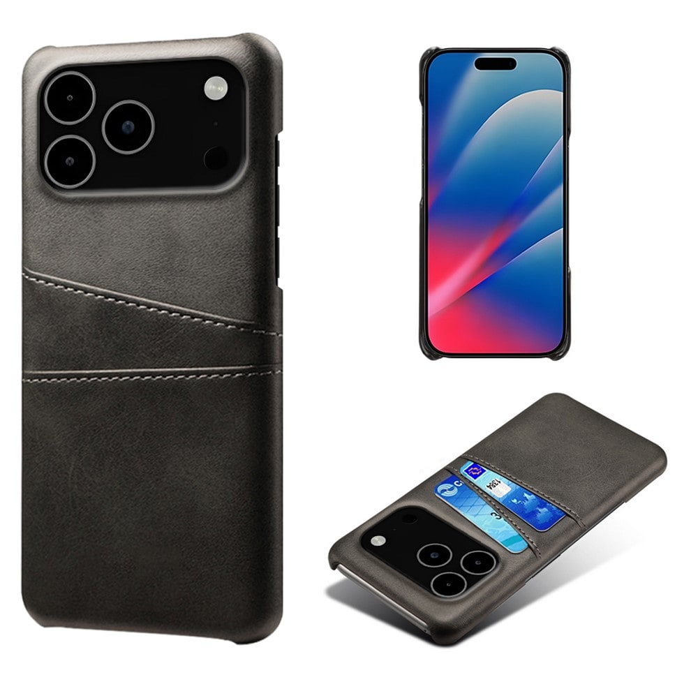 iPhone 17 Pro Max Snyggt skal med 2 kortfack, Svart