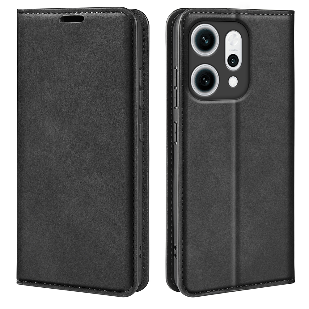 Oppo Reno 14 Slimmat fodral med kortfack, Svart