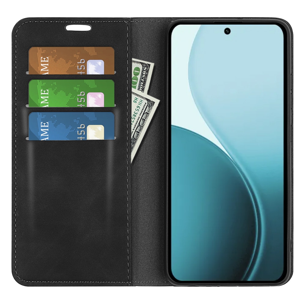 Oppo Reno 14 Slimmat fodral med kortfack, Svart
