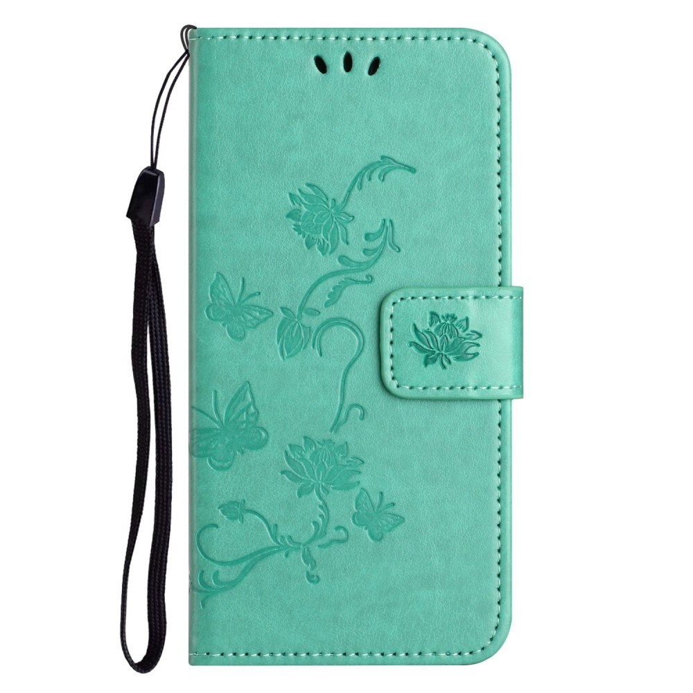 Samsung Galaxy A14 Mobilfodral med fjärilar, Grön