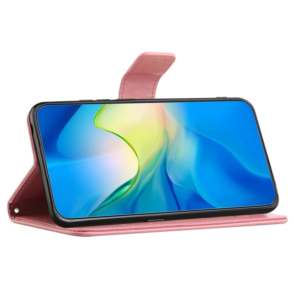 Samsung Galaxy A14 Mobilfodral med fjärilar, rosa