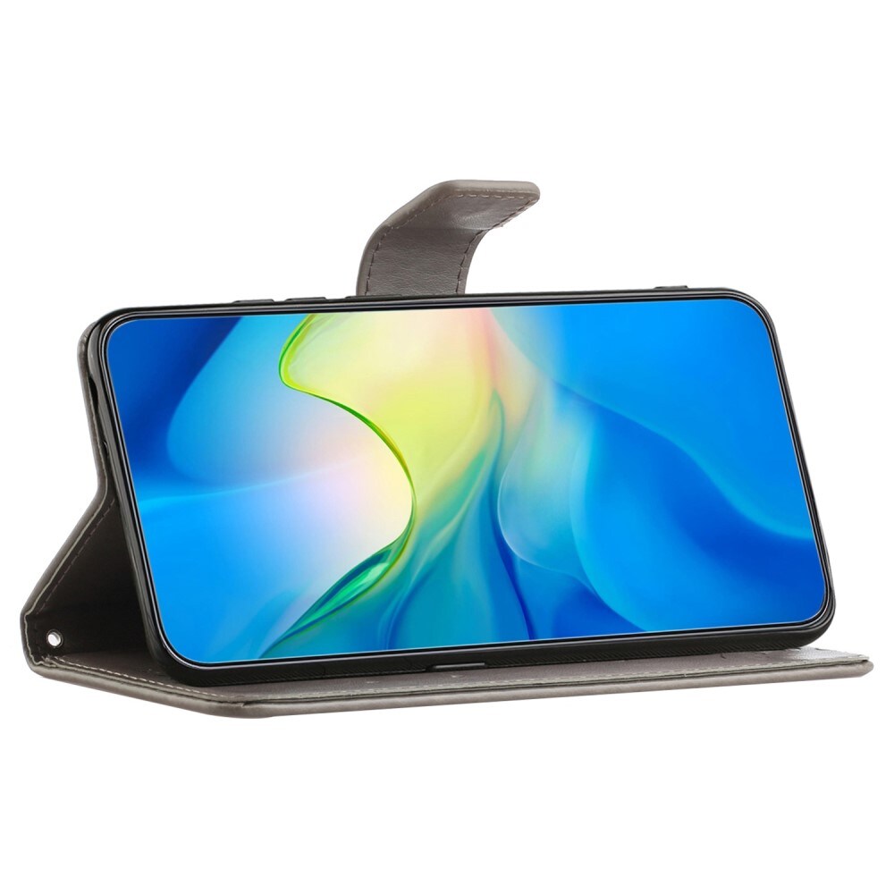 Samsung Galaxy A14 Mobilfodral med fjärilar, Grå