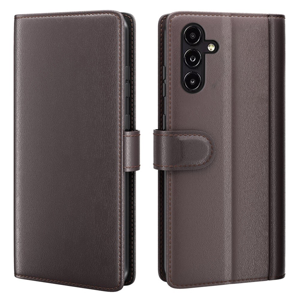 Samsung Galaxy A14 Plånboksfodral i Äkta Läder, Brun