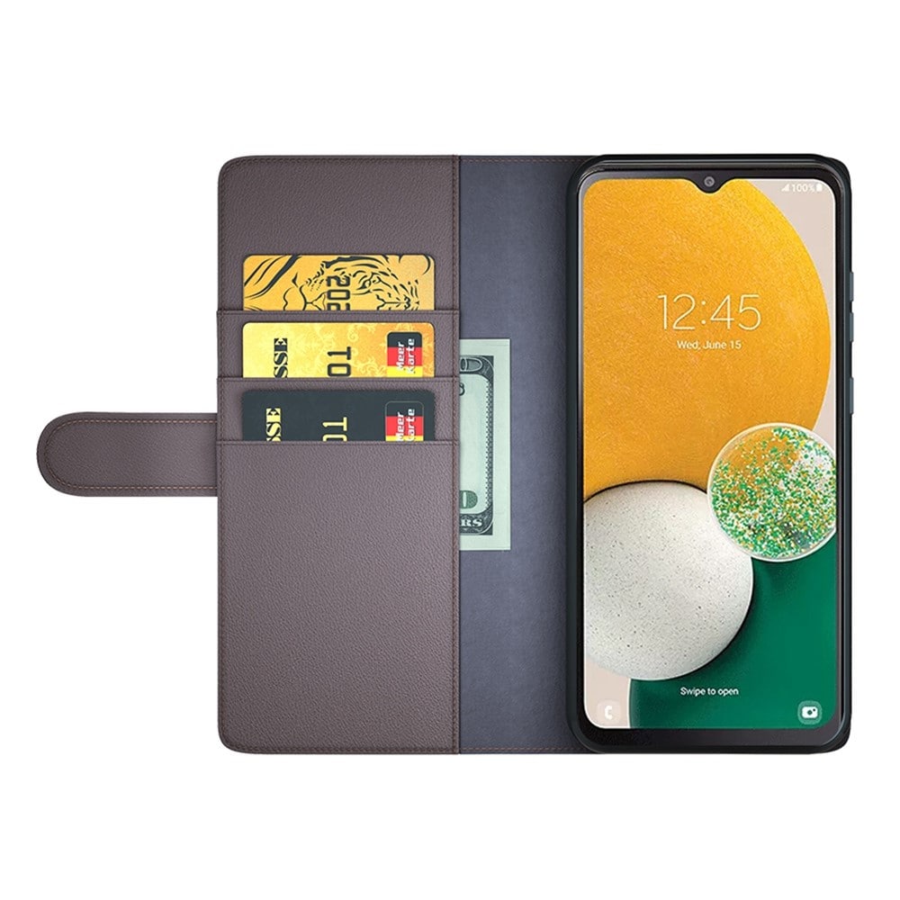 Samsung Galaxy A14 Plånboksfodral i Äkta Läder, Brun