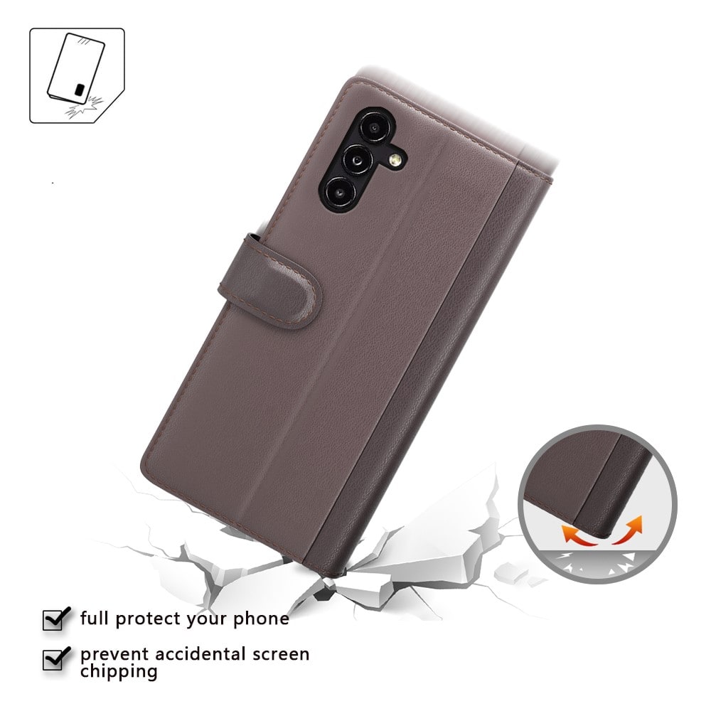 Samsung Galaxy A14 Plånboksfodral i Äkta Läder, Brun