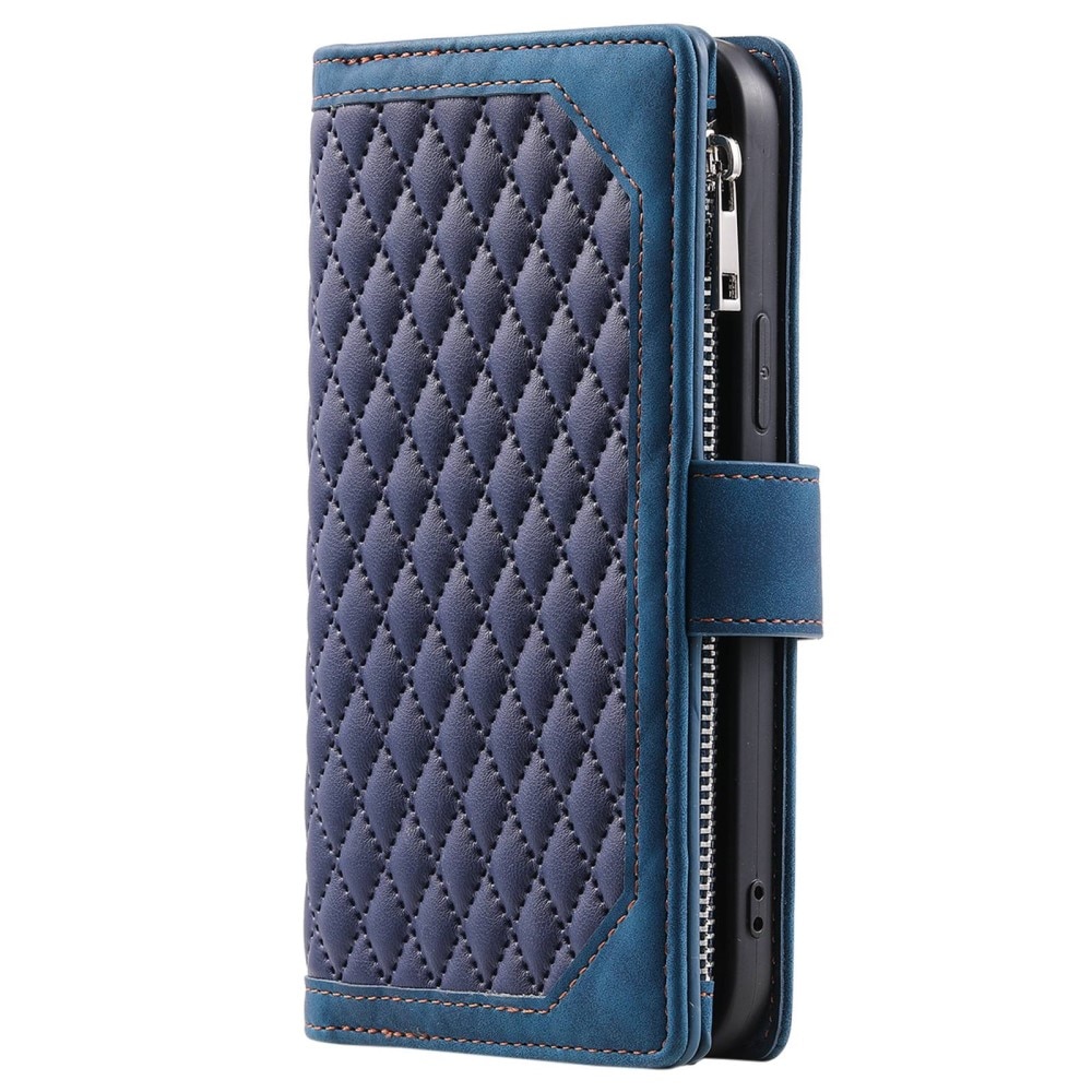 Samsung Galaxy Z Fold 4 Quiltad plånboksväska, blå