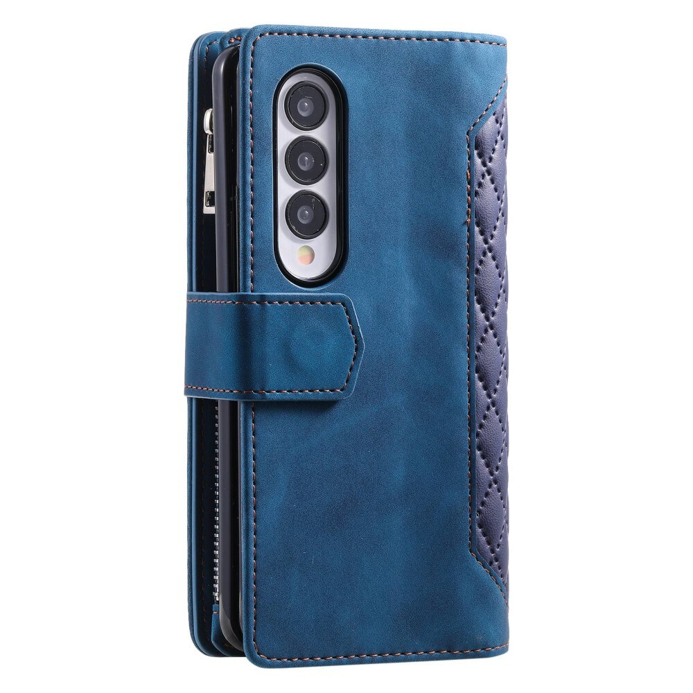 Samsung Galaxy Z Fold 4 Quiltad plånboksväska, Blå